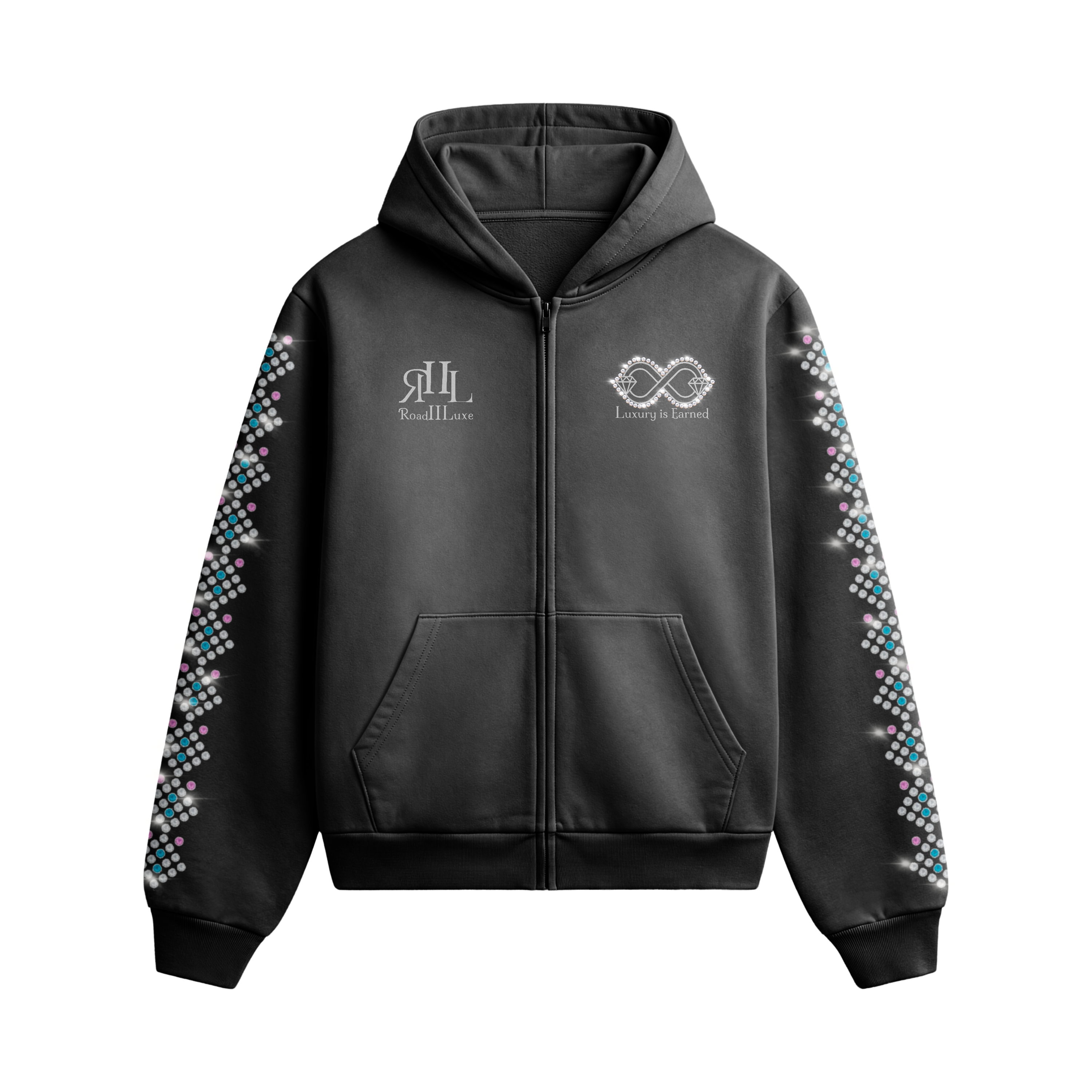Noir Essence Zip-Up Hoodie
