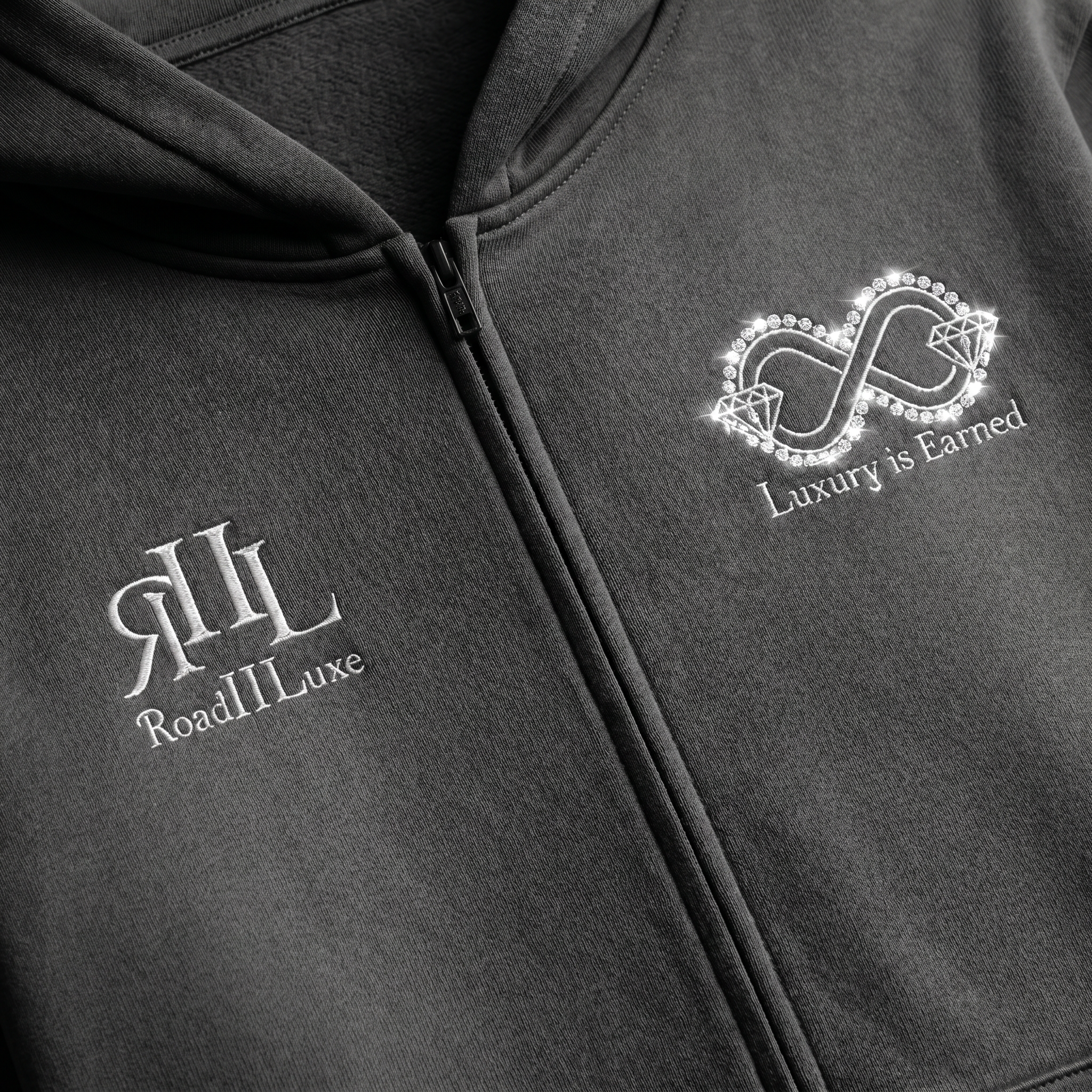 Noir Essence Zip-Up Hoodie